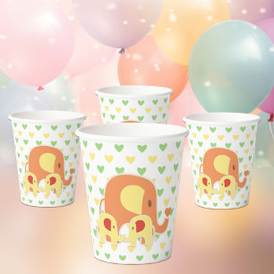 Gobelets En Papier Bébé Éléphant Jumeaux Baby Shower