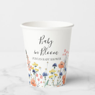 Gobelets En Papier Bébé en fleurs Baby shower Wildflower