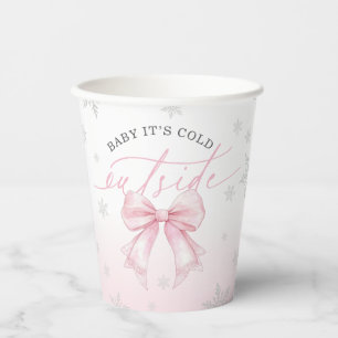 Gobelets En Papier Bébé il fait froid dehors Arc rose hivernal Baby S