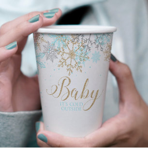 Gobelets En Papier Bébé Il fait froid dehors Baby shower de flocons d