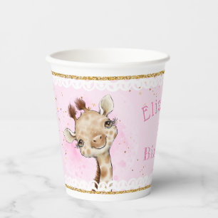 Gobelets En Papier Bébé mignonne Giraffe Anniversaire tasse de papi