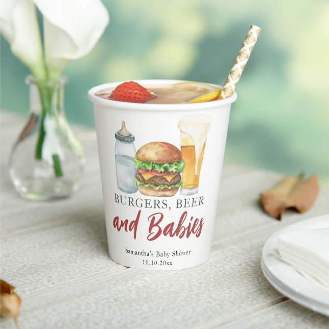 Gobelets En Papier Bébés, hamburgers et Baby shower de bière (Insitu)