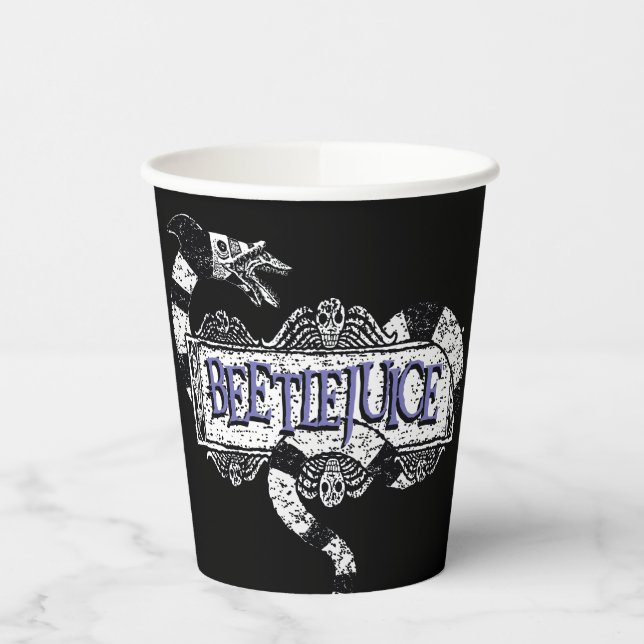Gobelets En Papier Beetlejus | Vapeur de sable enroulé sur le logo Be (Gauche)