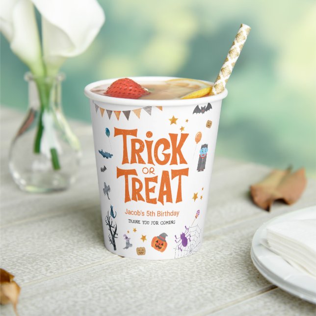 Gobelets En Papier Belle Trick ou traiter Halloween 5e anniversaire f (Insitu)