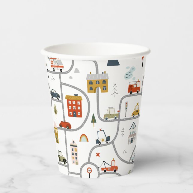 Gobelets En Papier Belle Voiture Anniversaire (Recto)