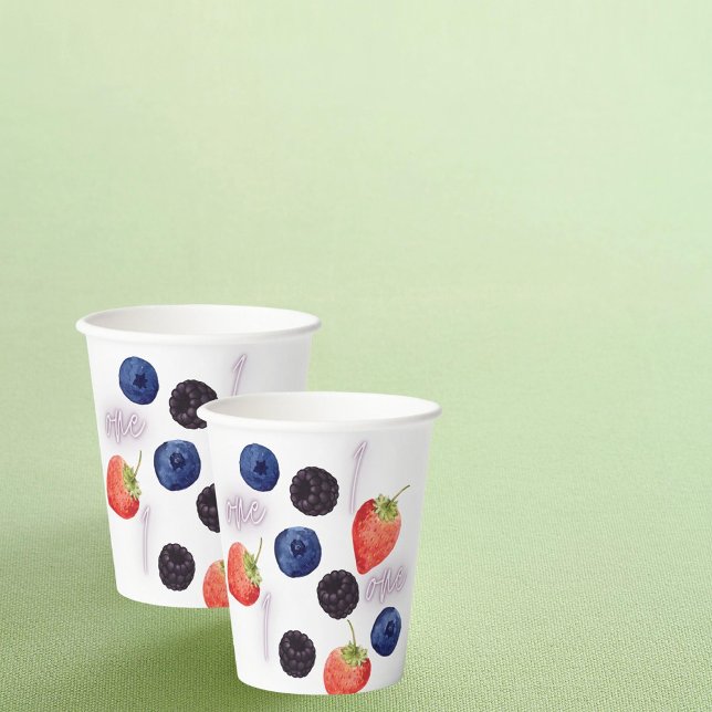 Gobelets En Papier Berry First | 1er anniversaire | Berry mixte | MOT (Créateur téléchargé)