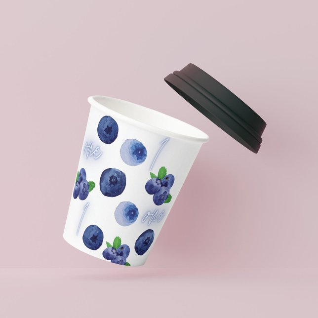 Gobelets En Papier Berry First | 1er anniversaire | Blueberry | MOTIF (Créateur téléchargé)