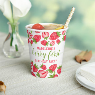 Gobelets En Papier Berry First Strawberry 1er anniversaire Personnali