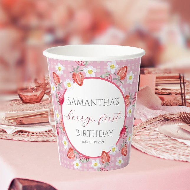 Gobelets En Papier Berry Premier 1er anniversaire (Créateur téléchargé)