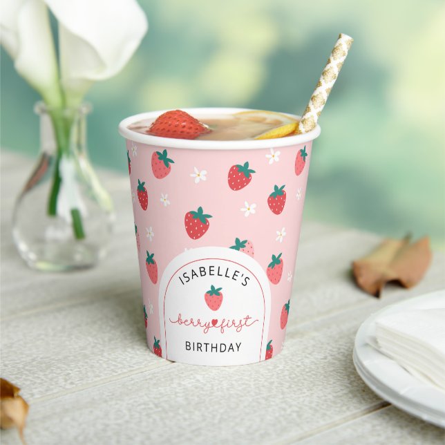Gobelets En Papier Berry premier anniversaire 1er anniversaire fille (Insitu)