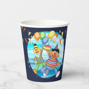 Gobelets En Papier Bert et Ernie Balloons d'anniversaire