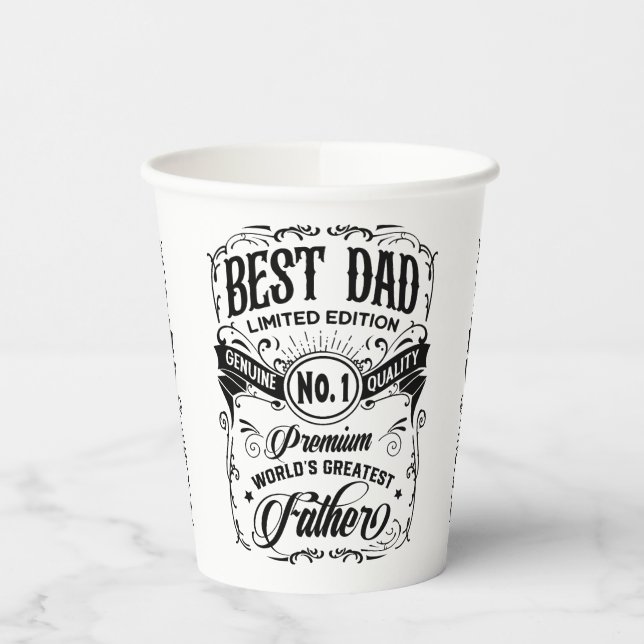 Gobelets En Papier Best Dad Limited Edition Premium Père (Gauche)