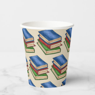Gobelets En Papier Bibliothèque Livres Professeur Bibliothécaire Écol