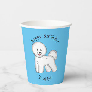 Gobelets En Papier Bichon frise dog dessin animé