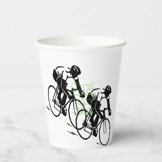Gobelets En Papier Bicycle Riding Race  (Recto)