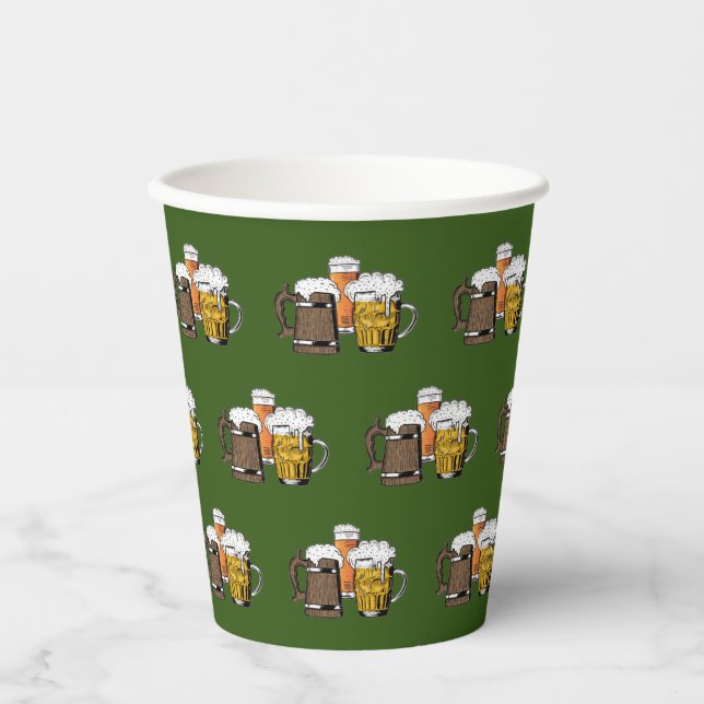 Gobelets En Papier Bières Green Three Cheers (Recto)