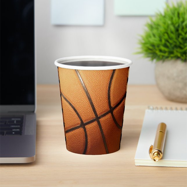 Gobelets En Papier Big Pimply Orange Basketball, Tasses De Papier (Insitu)