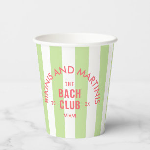 Gobelets En Papier Bikinis Et Martinis Le Bach Club Green Stripe