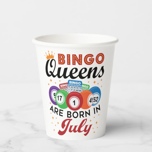 Gobelets En Papier Bingo Queens Are Born in July (Recto)
