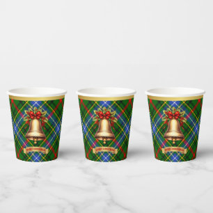 Gobelets En Papier Bisset personnalisé Tartan Christmas