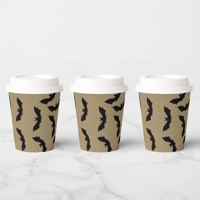 Gobelets En Papier Black Bat Russe Kraft Halloween Party (Multi)