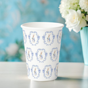 Gobelets En Papier Bleu Aquarelle Bunny Garçon Baby shower Cups en pa