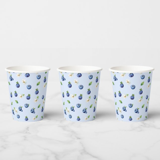 Gobelets En Papier Bleu Berry Baby shower doux (Multi)