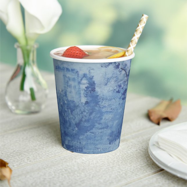 Gobelets En Papier Bleu blanc peint à la main Ginger Jar Jars (Insitu)