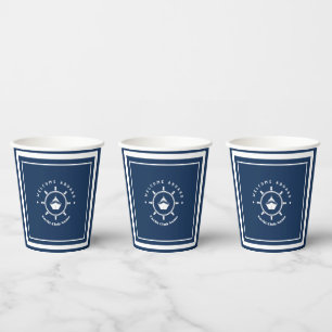Gobelets En Papier Bleu Marine Ancre nautique club bateau marina