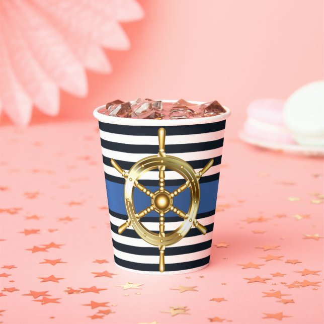 Gobelets En Papier Bleu océanique sous la mer Baby shower de baleines (Insitu)