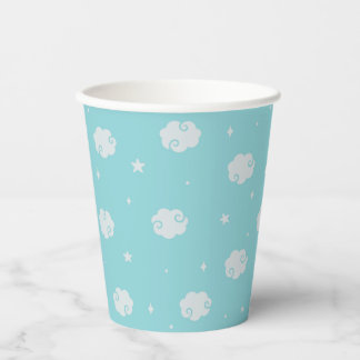Gobelets En Papier Bleu Poudre - Dans La Coupe Papier Nuages