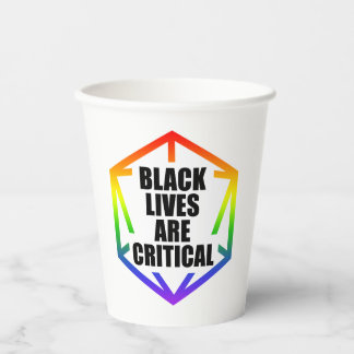 Gobelets En Papier BLM Black Lives are Critical [LGBTQ+]
