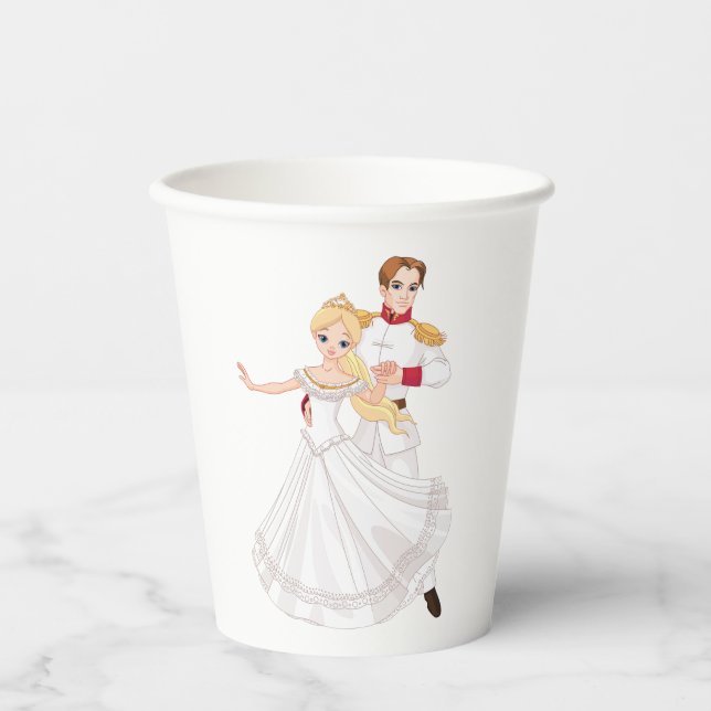 Gobelets En Papier Blonde Princess and Charming Prince Fairytale (Recto)