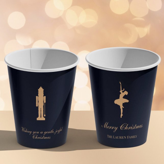 Gobelets En Papier Blue elegant Nutcracker personalized cup (Créateur téléchargé)