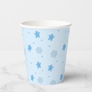 Gobelets En Papier Blue Gingerbread Homme Snowflakes Noël Motif