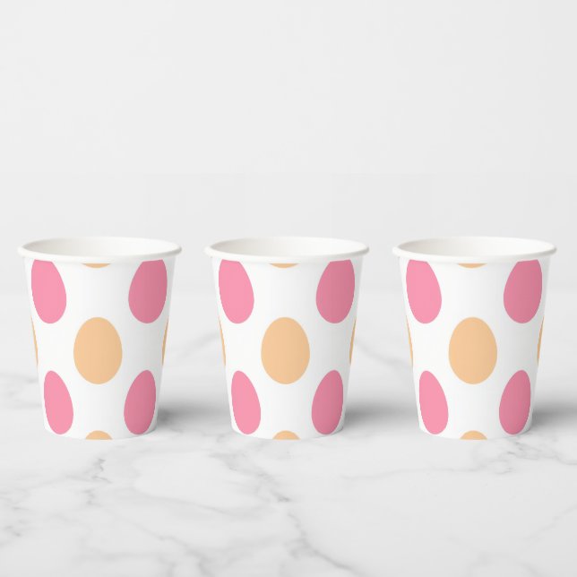 Gobelets En Papier Blush Pink Peach Easter Eggs Paper Cups (Multi)