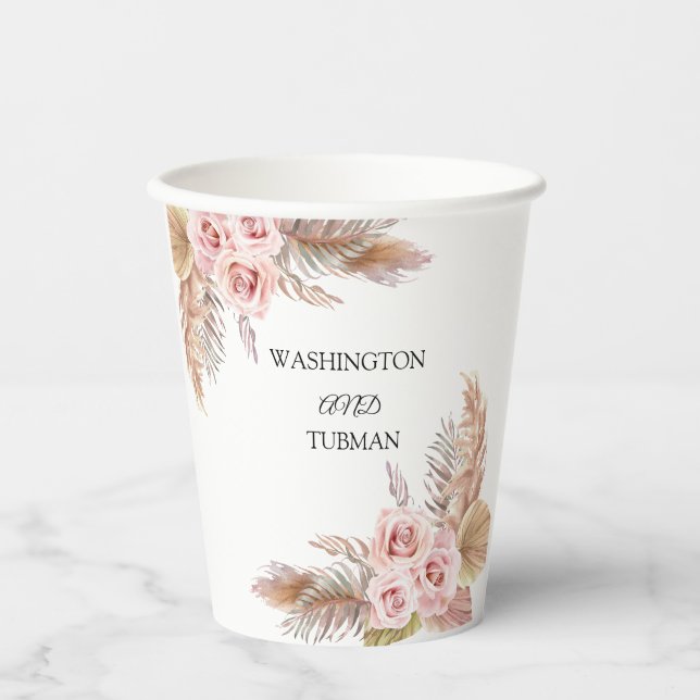 Gobelets En Papier Bohème Chic Floral Mariage Paper Cup (Recto)