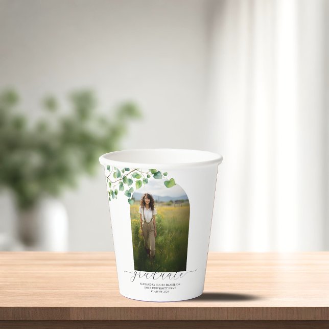 Gobelets En Papier Boho Arch Ivy, Diplôme Blanc (Créateur téléchargé)