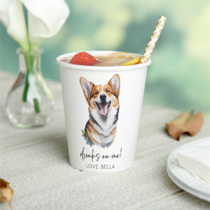 Gobelets En Papier Bois Sur Moi ! Pembroke Welsh Corgi Chien Mariage
