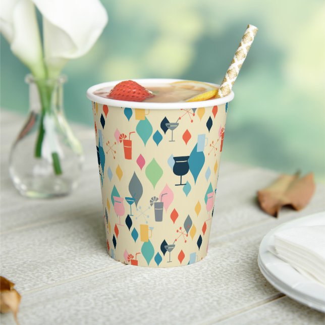 Gobelets En Papier Boissons Modernes Du Milieu Du Siècle (Insitu)
