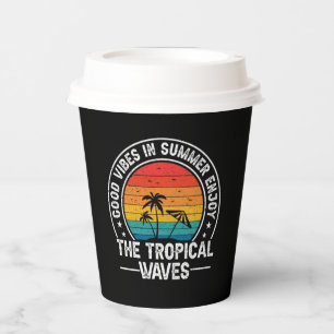 Gobelets En Papier Bonne ambiance estivale Vagues tropicales-64107