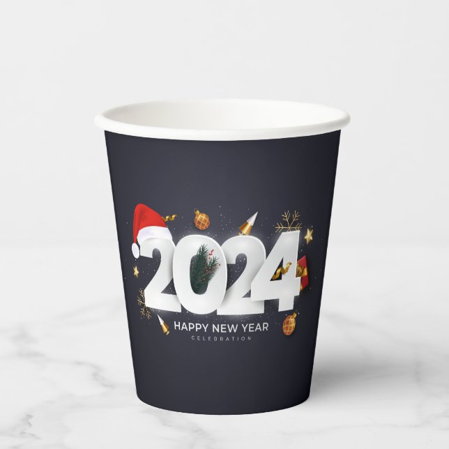 Gobelets En Papier Bonne année 2024 (Recto)