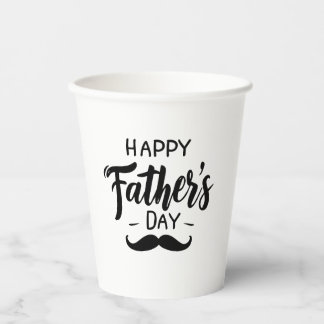 Gobelets En Papier Bonne Fête des pères - Mustache Célébration Art