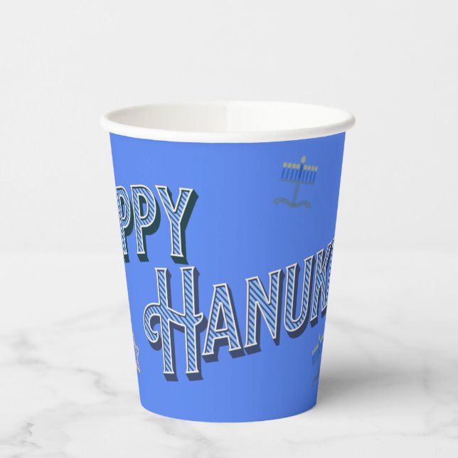 Gobelets En Papier Bonne Hanoukka Paper Cup (Gauche)