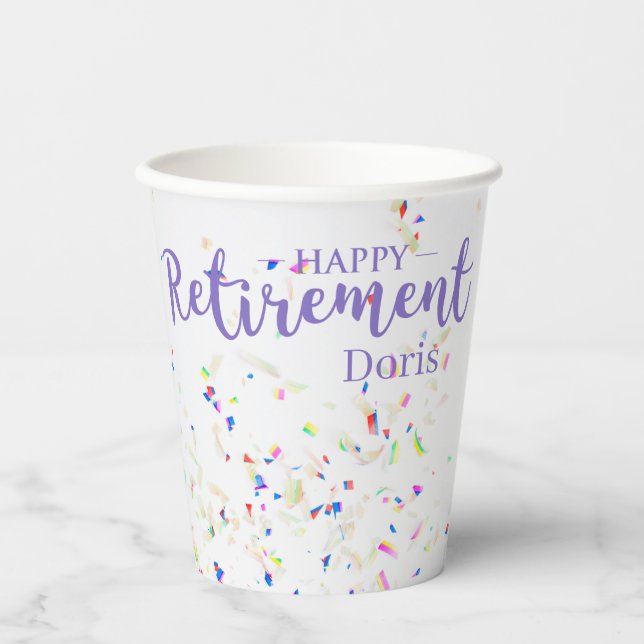 Gobelets En Papier Bonne retraite Confetti tasse de papier (Recto)