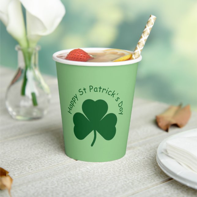 Gobelets En Papier Bonne Saint Patrick's Day (Insitu)