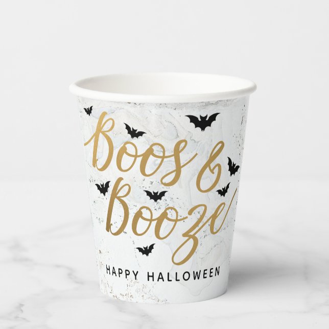 Gobelets En Papier Boos & Booze Halloween Party (Recto)