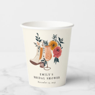 Gobelets En Papier Boots & Bubbly Fête des mariées occidentale