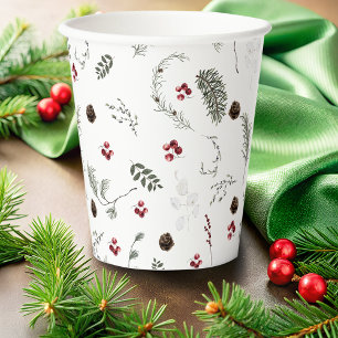 Gobelets En Papier Botanique d'hiver