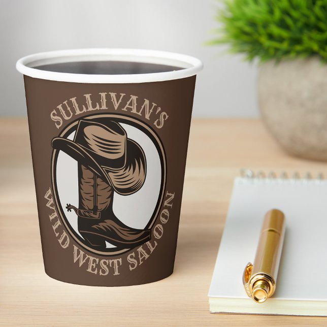 Gobelets En Papier Bottes de cowboy Occidentales Wild West personnali (Créateur téléchargé)